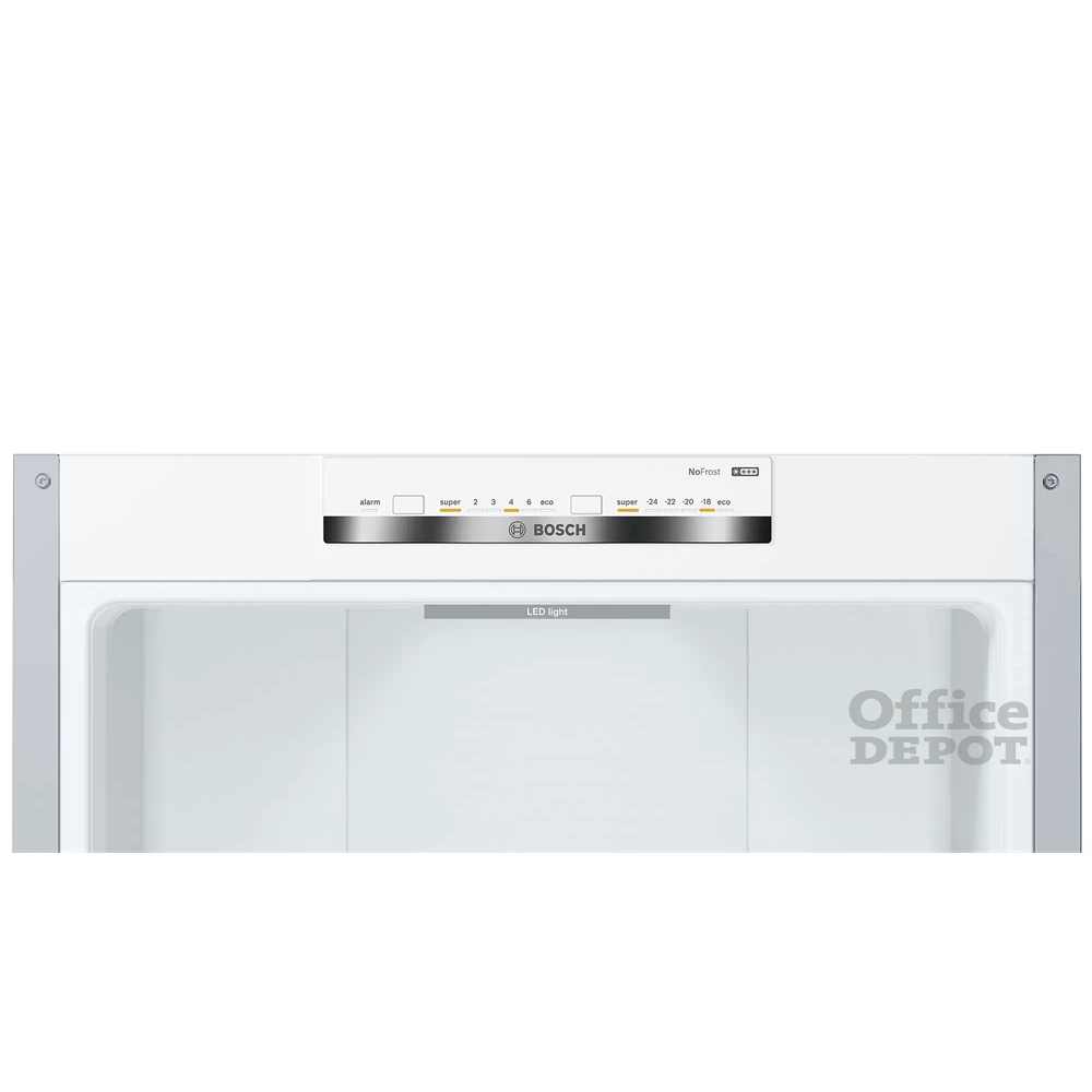 Bosch KGN39VLEB inox, alulfagyasztós, Hűtő:279L, Fagyasztó:89L, No frost hűtőszekrény