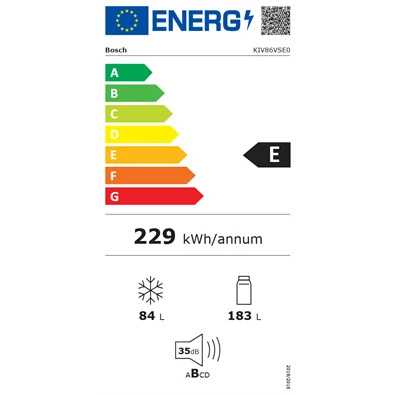 Bosch KIV86VSE0 beépíthető alulfagyasztós hűtőszekrény Bosch KIV86VSE0 beépíthető alulfagyasztós hűtőszekrény