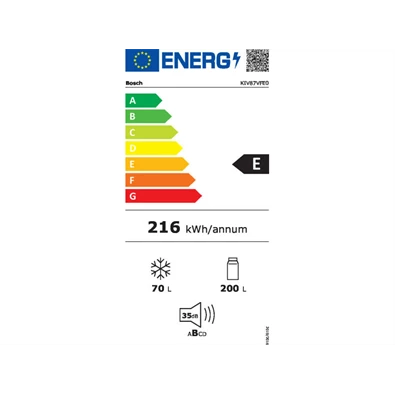 Bosch KIV87VFE0 beépíthető alulfagyasztós hűtőszekrény Bosch KIV87VFE0 beépíthető alulfagyasztós hűtőszekrény