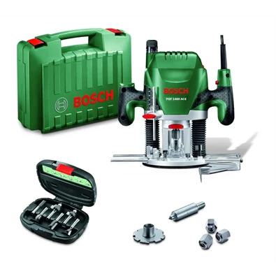 Bosch POF 1400 ACE felsőmaró + 6 részes marószár készlet