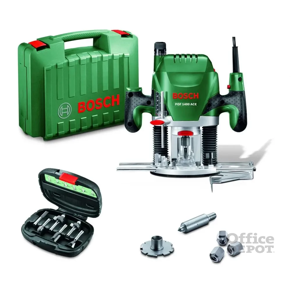 Bosch POF 1400 ACE felsőmaró + 6 részes marószár készlet