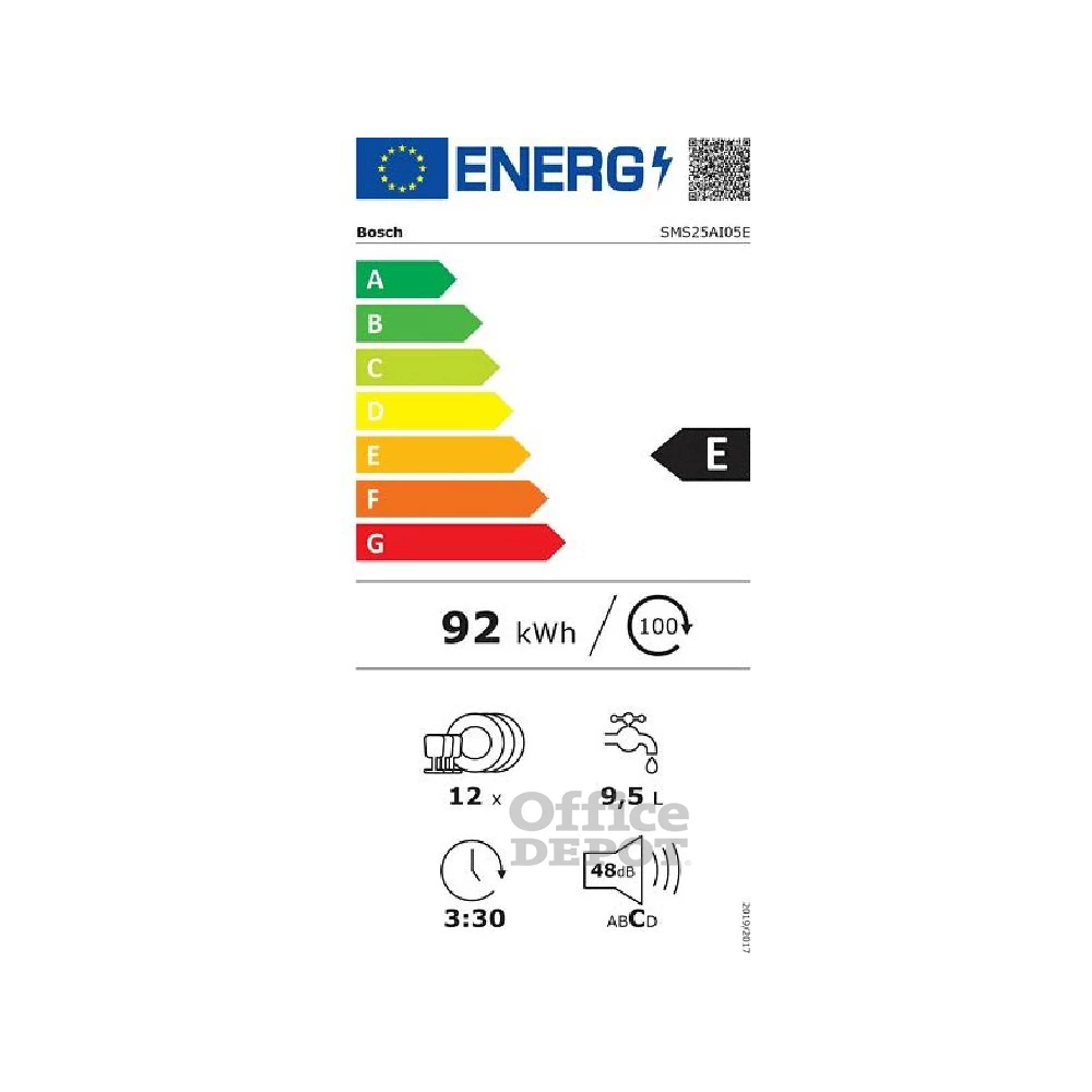 Bosch SMS25AI07E inox, programok száma: 5, szabadonálló, 12 terítékes mosogatógép 