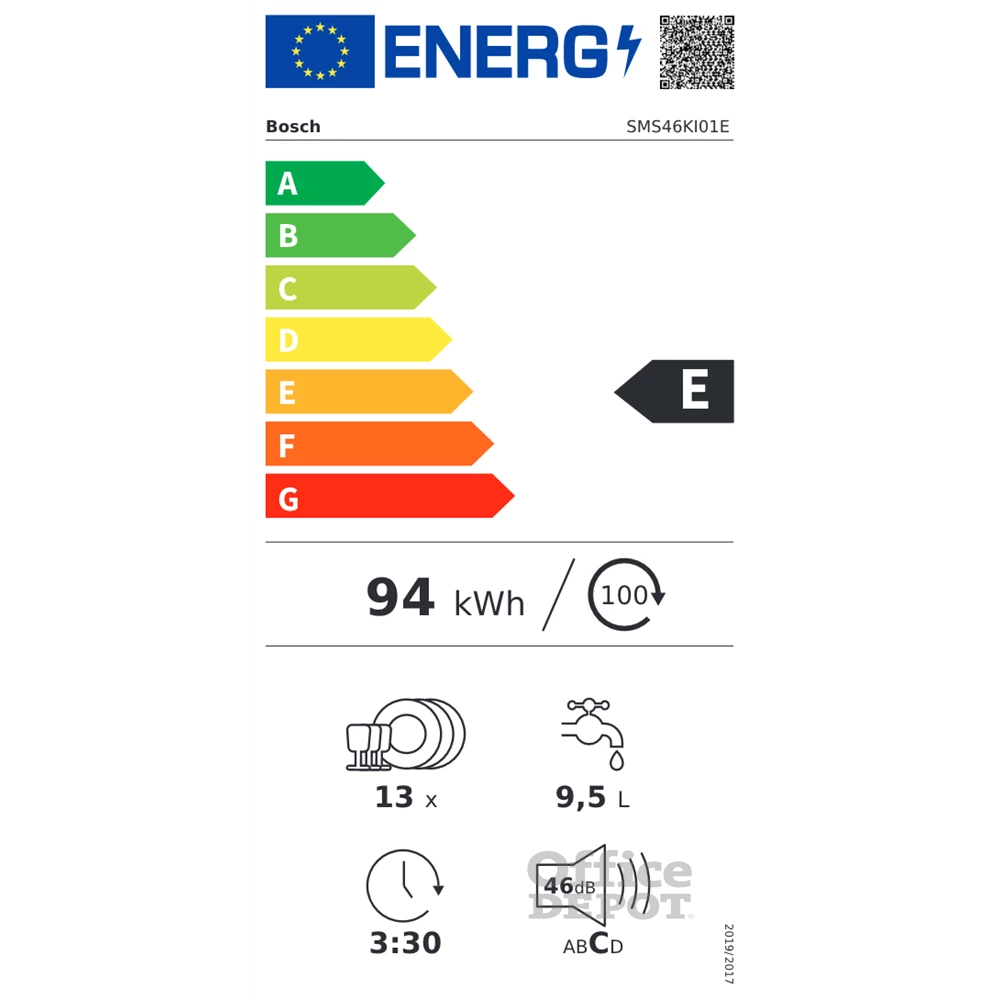 Bosch SMS46KI01E inox, programok száma: 6, szabadonálló, 13 terítékes mosogatógép (Újszerű)