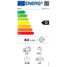 Bosch SMS4HVI33E inox, programok száma: 6, szabadonálló, 13 terítékes mosogatógép 