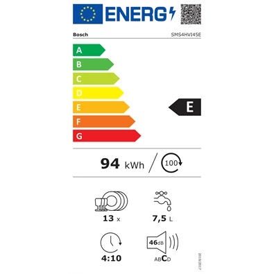 Bosch SMS4HVI45E 13 terítékes inox mosogatógép Bosch SMS4HVI45E 13 terítékes inox mosogatógép