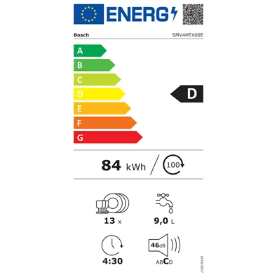 Bosch SMV4HTX00E beépíthető 13 terítékes mosogatógép Bosch SMV4HTX00E beépíthető 13 terítékes mosogatógép