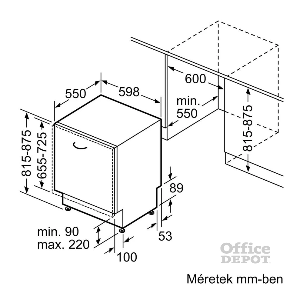 Bosch SMV4HTX14E ezüst, programok száma:6, beépíthető, 13 terítékes mosogatógép