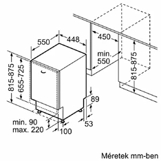 Bosch SPV6EMX05E beépíthető keskeny 10 terítékes mosogatógép Bosch SPV6EMX05E beépíthető keskeny 10 terítékes mosogatógép