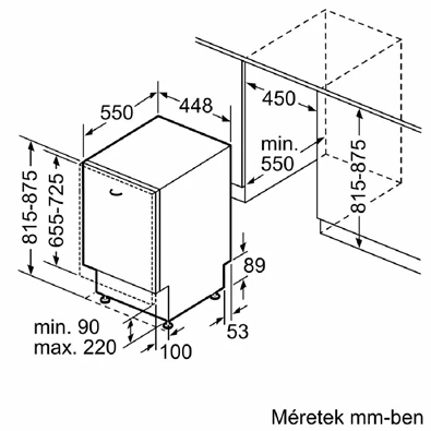 Bosch SPV6EMX05E beépíthető keskeny 10 terítékes mosogatógép Bosch SPV6EMX05E beépíthető keskeny 10 terítékes mosogatógép
