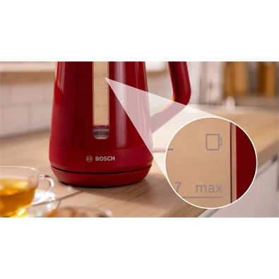 Bosch TWK1M124 1,7 L-es piros vízforraló