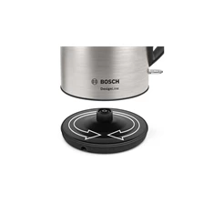 Bosch TWK3P420 DesignLine 1,7L-es ezüst fekete vízforraló Bosch TWK3P420 DesignLine 1,7L-es ezüst fekete vízforraló