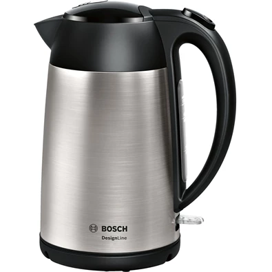 Bosch TWK3P420 DesignLine 1,7L-es ezüst fekete vízforraló Bosch TWK3P420 DesignLine 1,7L-es ezüst fekete vízforraló