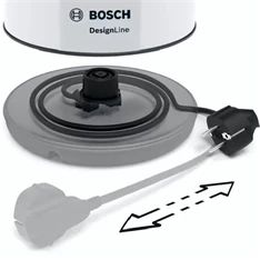 Bosch TWK3P421 DesignLine 1,7 L -es fehér vízforraló Bosch TWK3P421 DesignLine 1,7 L -es fehér vízforraló