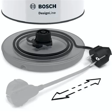 Bosch TWK3P421 DesignLine 1,7 L -es fehér vízforraló Bosch TWK3P421 DesignLine 1,7 L -es fehér vízforraló
