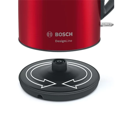 Bosch TWK3P424 DesignLine 1,7L-es piros-fekete vízforraló Bosch TWK3P424 DesignLine 1,7L-es piros-fekete vízforraló