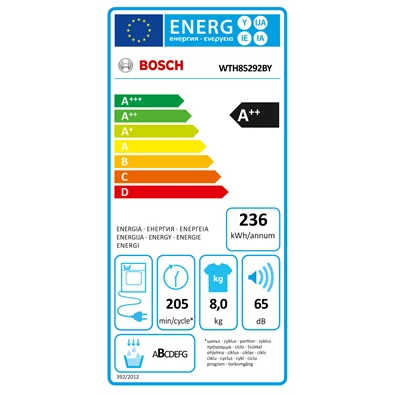 Bosch WTH85292BY 8 kg hőszivattyús szárítógép Bosch WTH85292BY 8 kg hőszivattyús szárítógép