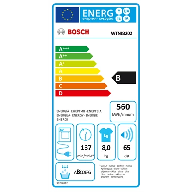 Bosch WTN83202 kondenzációs szárítógép Bosch WTN83202 kondenzációs szárítógép