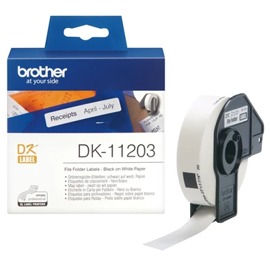 Brother DK-11203 fehér alapon fekete 17x87mm 400db címke/tekercses szalag Brother DK-11203 fehér alapon fekete 17x87mm 400db címke/tekercses szalag