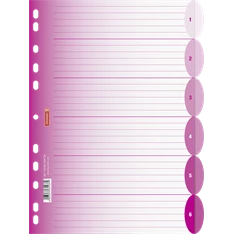Brunnen A4 6 részes pink műanyag regiszter