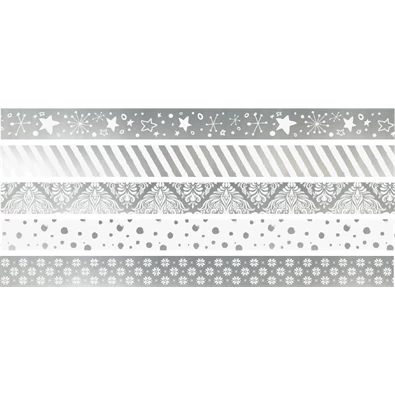 Heyda 5 db-os ezüst II. mini dekor ragasztószalag