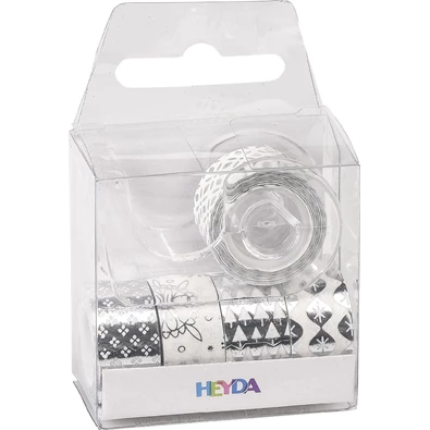 Heyda 5 db-os ezüst I. mini dekor ragasztószalag Heyda 5 db-os ezüst I. mini dekor ragasztószalag