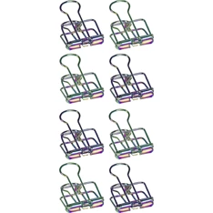 Brunnen metál szivárvány színű 8 db-os binder iratcsipesz