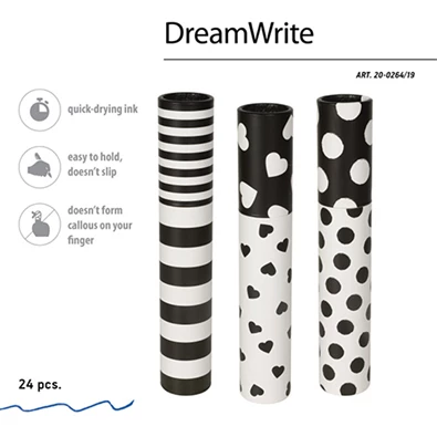 Bruno Visconti Dreamwrite Flora Black&White 0,7 mm, kék golyóstoll Bruno Visconti Dreamwrite Flora Black&White 0,7 mm, kék golyóstoll