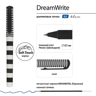Bruno Visconti Dreamwrite Flora Black&White 0,7 mm, kék golyóstoll Bruno Visconti Dreamwrite Flora Black&White 0,7 mm, kék golyóstoll