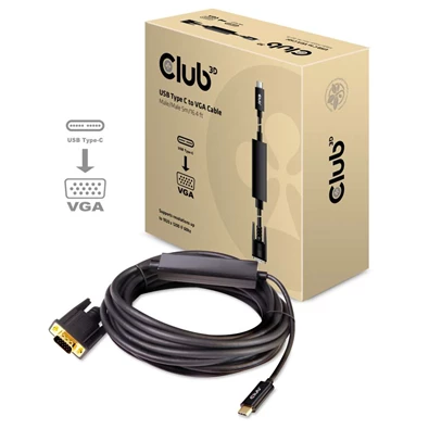 CLUB3D USB Type C - D-SUB Active 5m kábel CLUB3D USB Type C - D-SUB Active 5m kábel