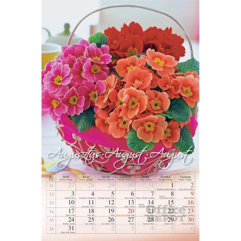 CSG 2026 Virág 21x32 cm falinaptár