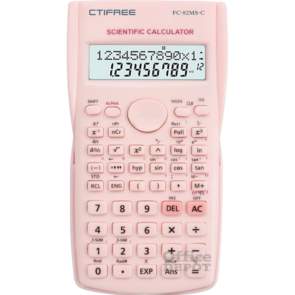 CTIFREE FC-82MS-C PINK rózsaszín tudományos számológép, 80x155mm, 2 év garancia
