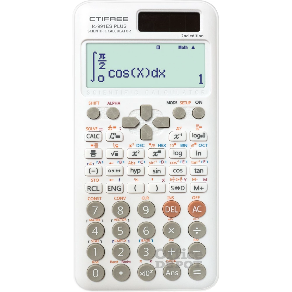 CTIFREE FC-991 ES PLUS 2nd FEHÉR tudományos számológép, 77x161mm, dual power, 2 év garancia