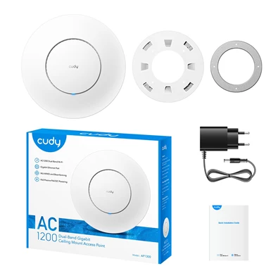 CUDY AP1300 beltéri AC1200 kétsávos WiFi, Mesh, Gigabit LAN, PoE, fehér Access Point CUDY AP1300 beltéri AC1200 kétsávos WiFi, Mesh, Gigabit LAN, PoE, fehér Access Point