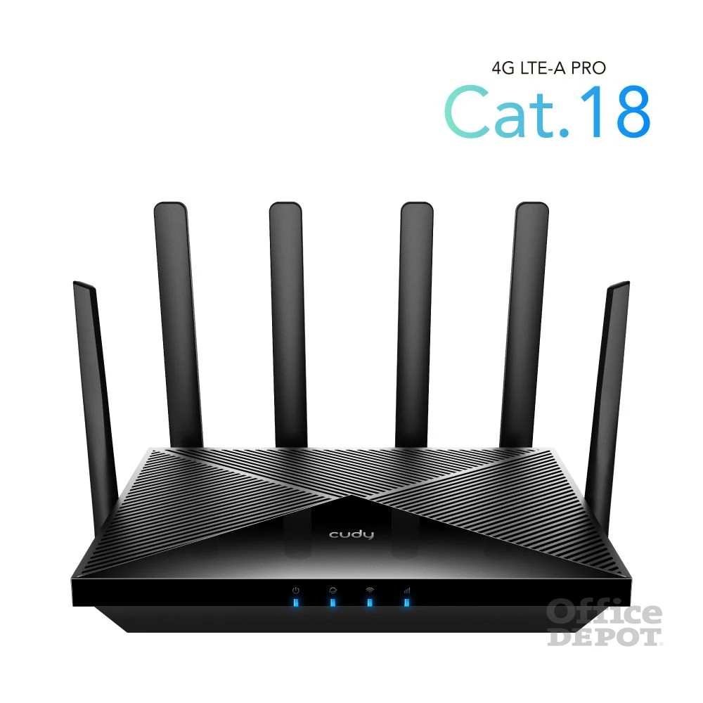 CUDY LT18 kétsávos AX1800 WIFI 6 MESH dual nanoSIM 4G (LTE CAT18) fekete router