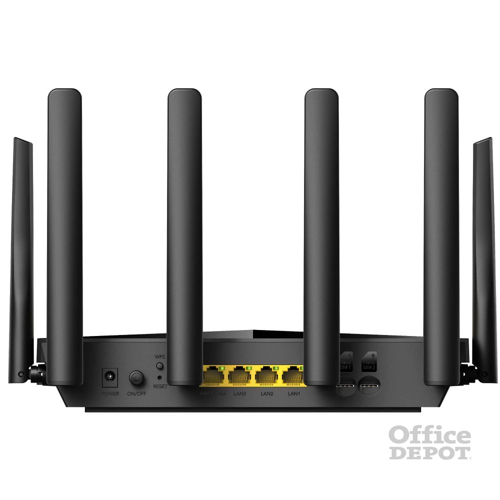 CUDY LT18 kétsávos AX1800 WIFI 6 MESH dual nanoSIM 4G (LTE CAT18) fekete router