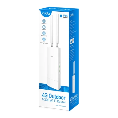 CUDY LT400 Outdoor_EU egysávos N300 4G LTE CAT4, 10/100 LAN, PoE, fehér Kültéri Router CUDY LT400 Outdoor_EU egysávos N300 4G LTE CAT4, 10/100 LAN, PoE, fehér Kültéri Router