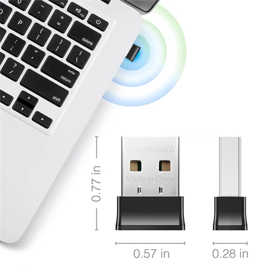 CUDY WU650 kétsávos AC650 WIFI USB mini fekete adapter CUDY WU650 kétsávos AC650 WIFI USB mini fekete adapter