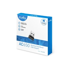 CUDY WU650 kétsávos AC650 WIFI USB mini fekete adapter CUDY WU650 kétsávos AC650 WIFI USB mini fekete adapter