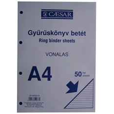 Caesar A4 50 lapos vonalas gyűrűskönyv betét Caesar A4 50 lapos vonalas gyűrűskönyv betét