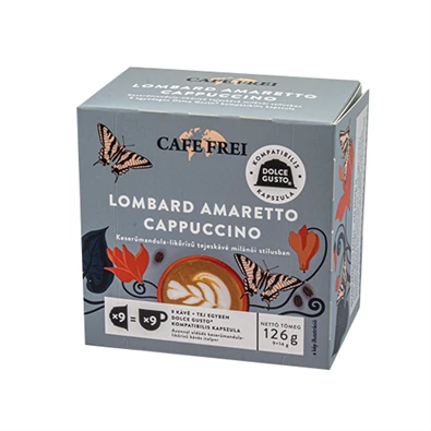 Cafe Frei Lombard amaretto-cappuccino dolce gusto kompatibilis 9 db kávékapszula Cafe Frei Lombard amaretto-cappuccino dolce gusto kompatibilis 9 db kávékapszula