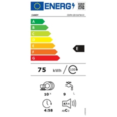 Candy CDPH 2D1047W-01 fehér, programok száma: 7, szabadonálló, 10 terítékes mosogatógép 
