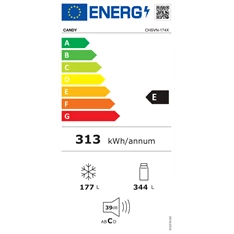 Candy CHSVN-174X inox, Side-by-Side, Hűtő:347L, Fagyasztó:185L, No frost hűtőszekrény