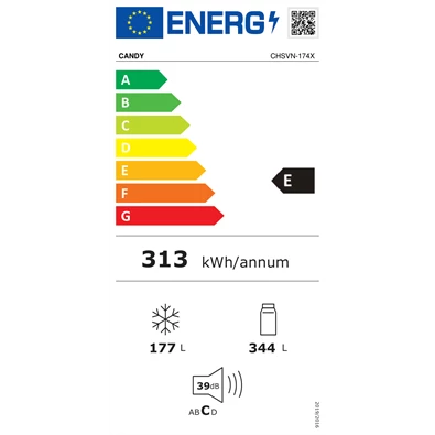 Candy CHSVN-174X inox, Side-by-Side, Hűtő:347L, Fagyasztó:185L, No frost hűtőszekrény