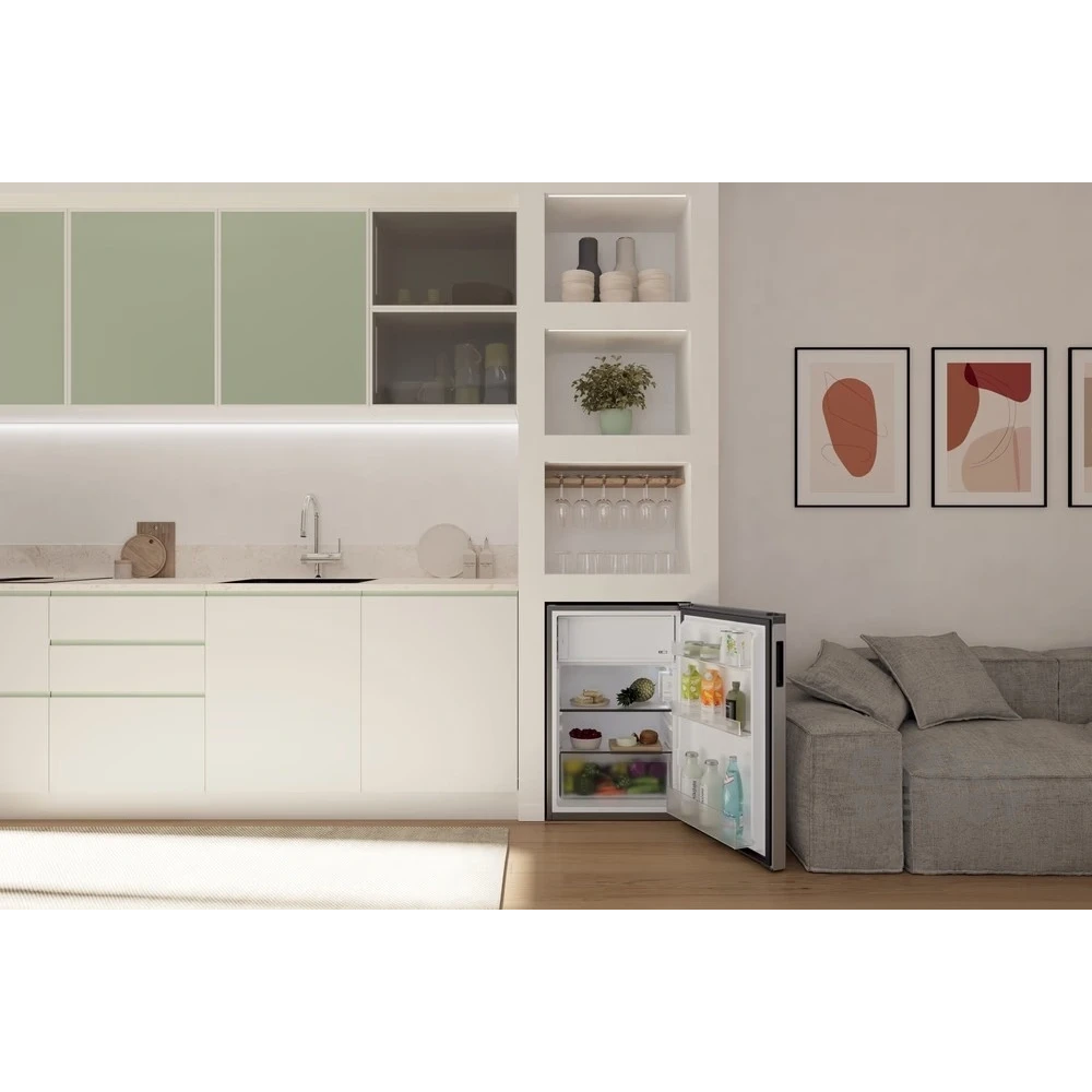 Candy CNOQ2S58EX inox, egyajtós, Hűtő:100+14L, hűtőszekrény