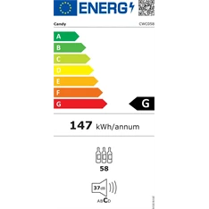 Candy CWC058 fekete, Palack:58db, borhűtő
