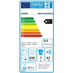Candy RO4H7A2TEX-S keskeny 7 kg hőszivattyús szárítógép Candy RO4H7A2TEX-S keskeny 7 kg hőszivattyús szárítógép