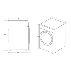 Candy RP4 H7A2TRE-S fehér, 7 kg, hőszivattyús, keskeny, szárítógép