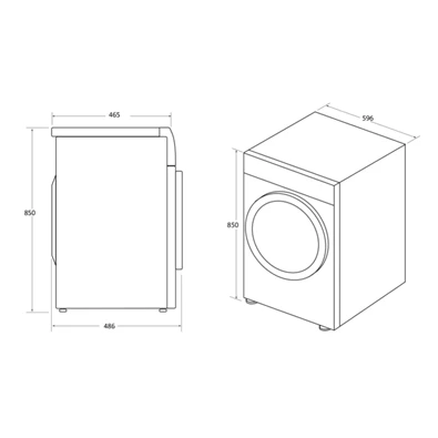 Candy RP4 H7A2TRE-S fehér, 7 kg, hőszivattyús, keskeny, szárítógép