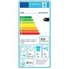 Candy RP4 H7A2TRE-S fehér, 7 kg, hőszivattyús, keskeny, szárítógép