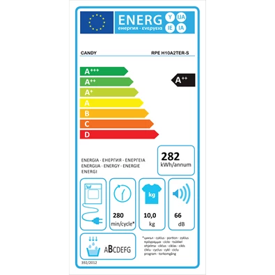 Candy RPE H10A2TER-S fehér, 10 kg, hőszivattyús, szárítógép